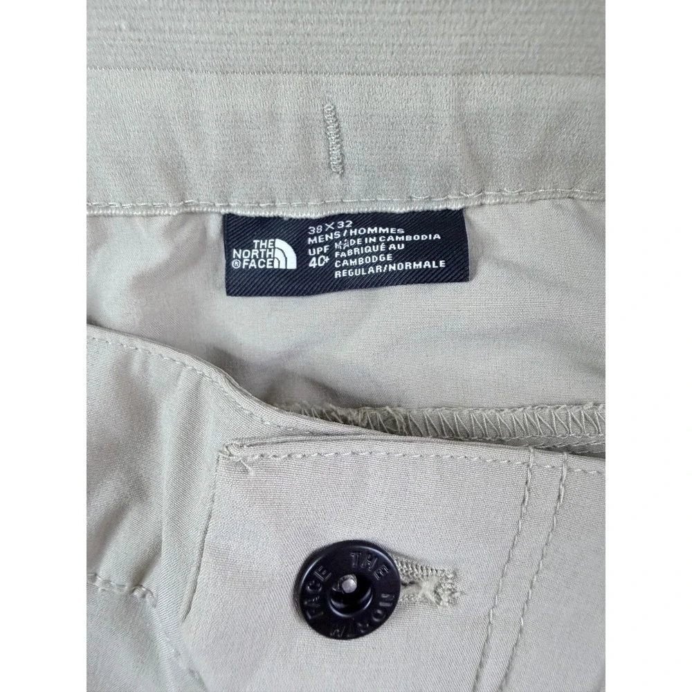 North Face Performance Pants Mens 38x32 Tan Khaki UPF 40 Hiking Stretch Active